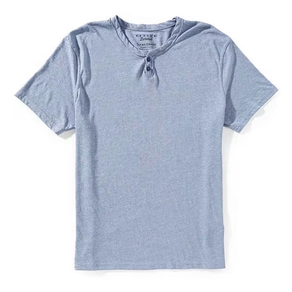 Set of 2 Lucky Brand Short Sleeve Henley (teal and blue)